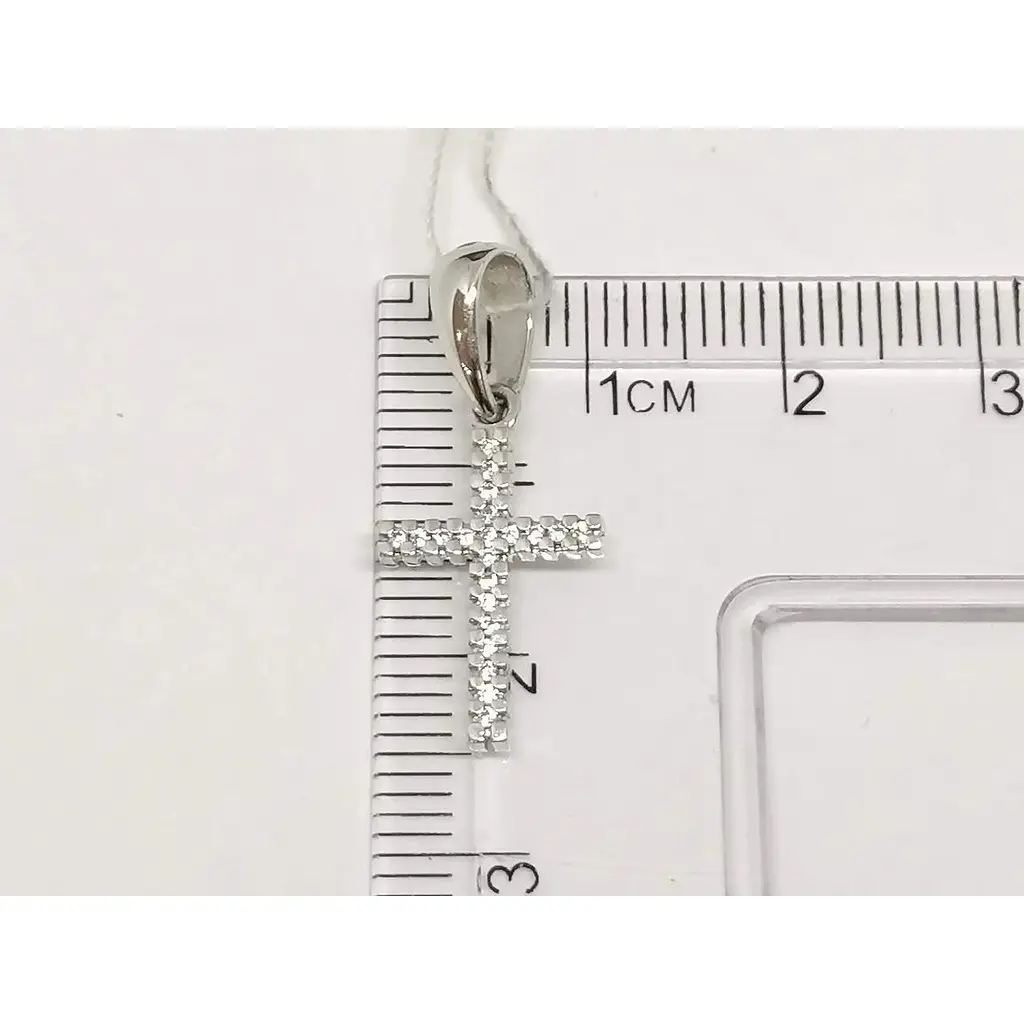 Золотий хрестик Харківська ювелірна фабрика з фіанітами. 11521-БЕЛ - фото 4