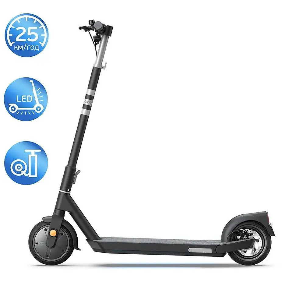 Електросамокат OKAI ES20-NEON 300/600W 36V 9.8Ah 25км/год 40км 8.5" NFC LED дисплей IPX5 складаний чорний - фото 5
