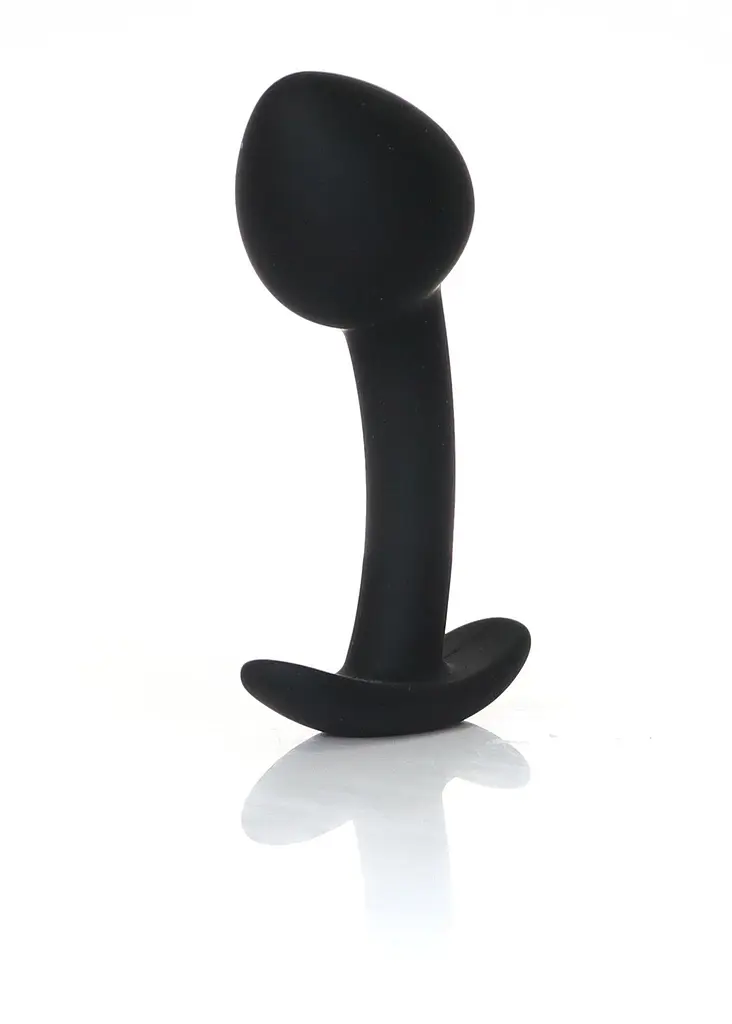 Анальна пробка - Silicone Black Curved Plug M - фото 2