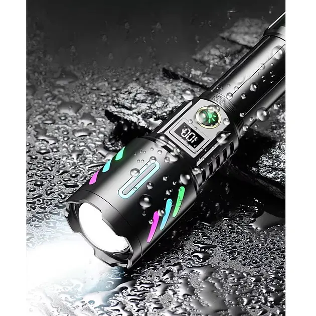 Ручной фонарик 1143-PM10-TG zoom LCD Type-C + PowerBank.(1x18650) 5 режимов - фото 10