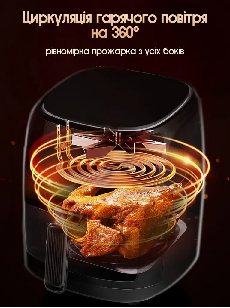 Багатофункціональна мультипіч, Rainberg AIR FRYER GRILL на 8,5 л 3800 Вт - фото 6