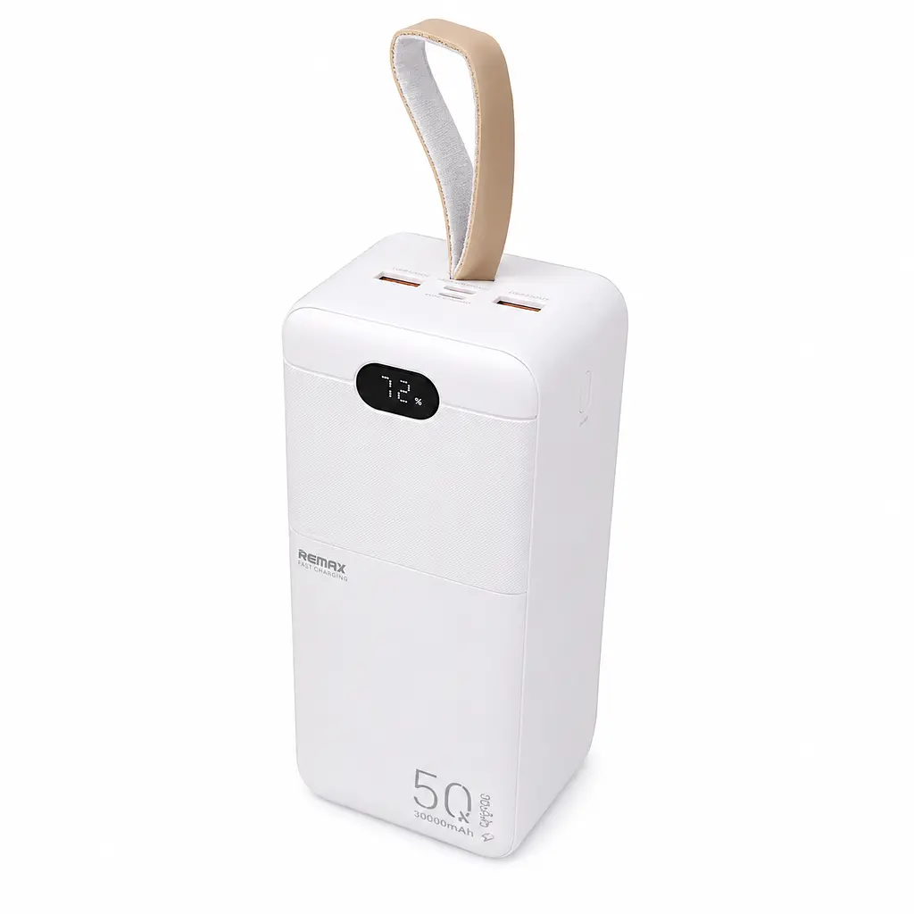 Павербанк Remax RPP-117 / 50000 мАг / до 27Вт / USB-C + USB-A + Micro-USB / PD+QC / Білий - фото 3