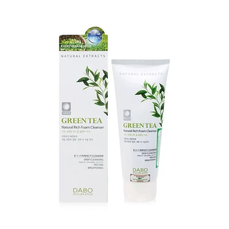 Пінка для вмивання обличчя Dabo Green Tea Vital Rich Healthy Foam Cleansing з екстрактом зеленого чаю