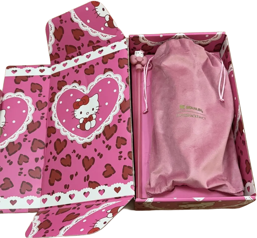 Термос термочашка Stanley Quencher H2.0 Tumbler Світиться у темряві 1,18 л Hello Kitty Pink Love Edition KT7001978 - фото 3