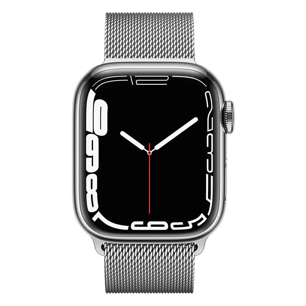 Смарт-часы Apple Watch Series 7 GPS + Cellular 41mm Silver Stainless Steel with Silver Milanese Loop [MKHF3] [62617] - фото 2
