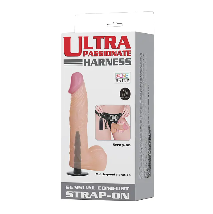 Страпон - Ultra Passionate Harness Vibrating, 16.5 см - фото 3