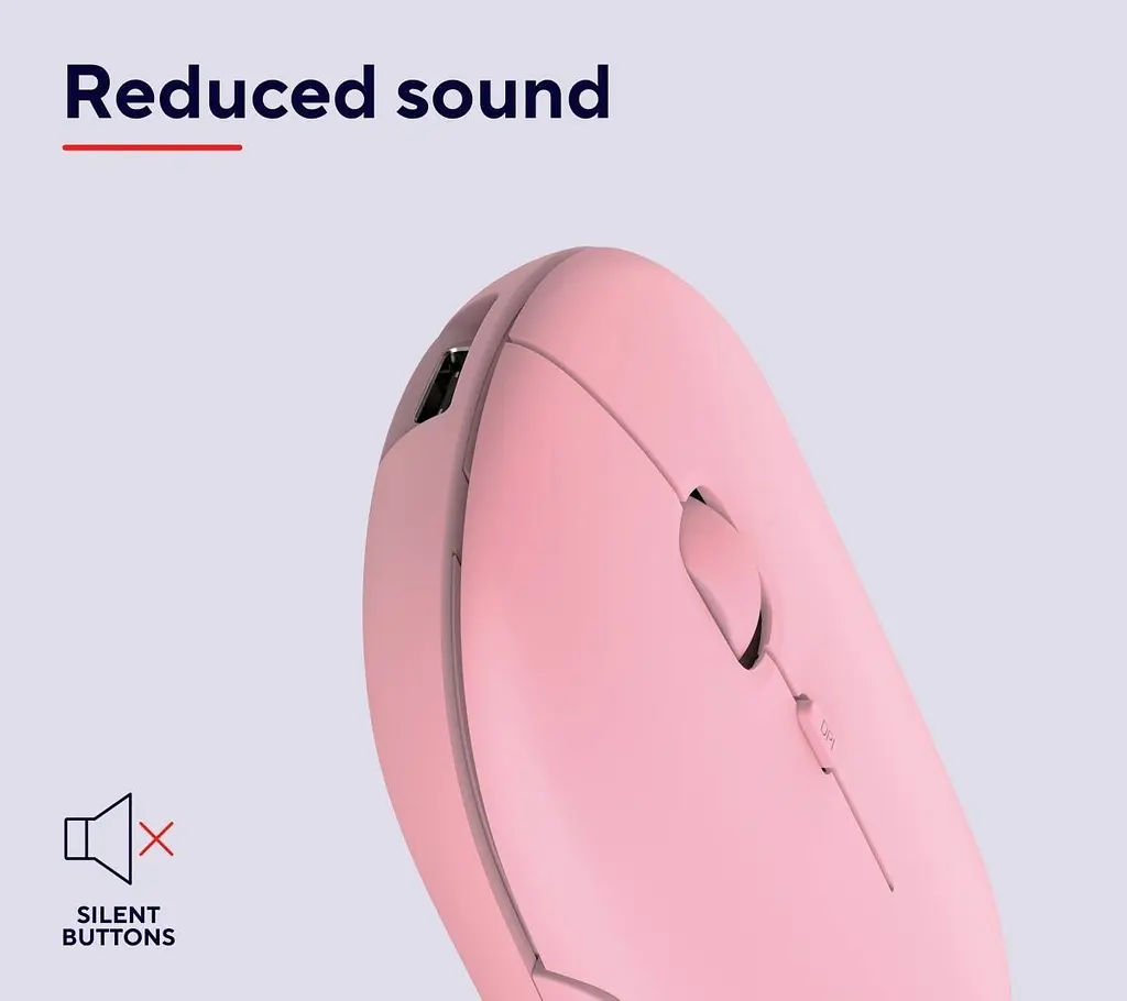 Мышь Trust Puck Rechargeable Wireless Ultra-Thin Silent Pink (24125) [93106] - фото 6
