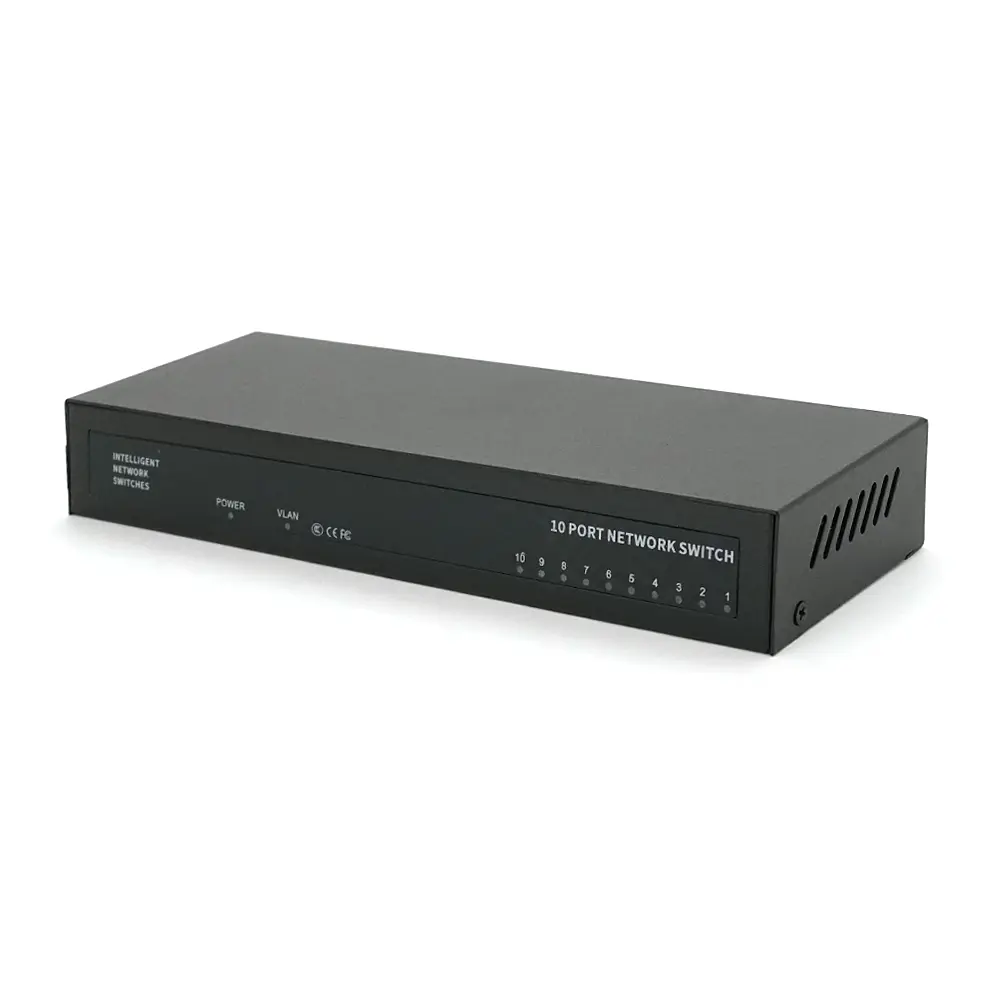 POE комутатор Merlion 8 POE 10/100 + 2 RJ45 10/100 зовнішній блок живлення 52V 1,85A - фото 3