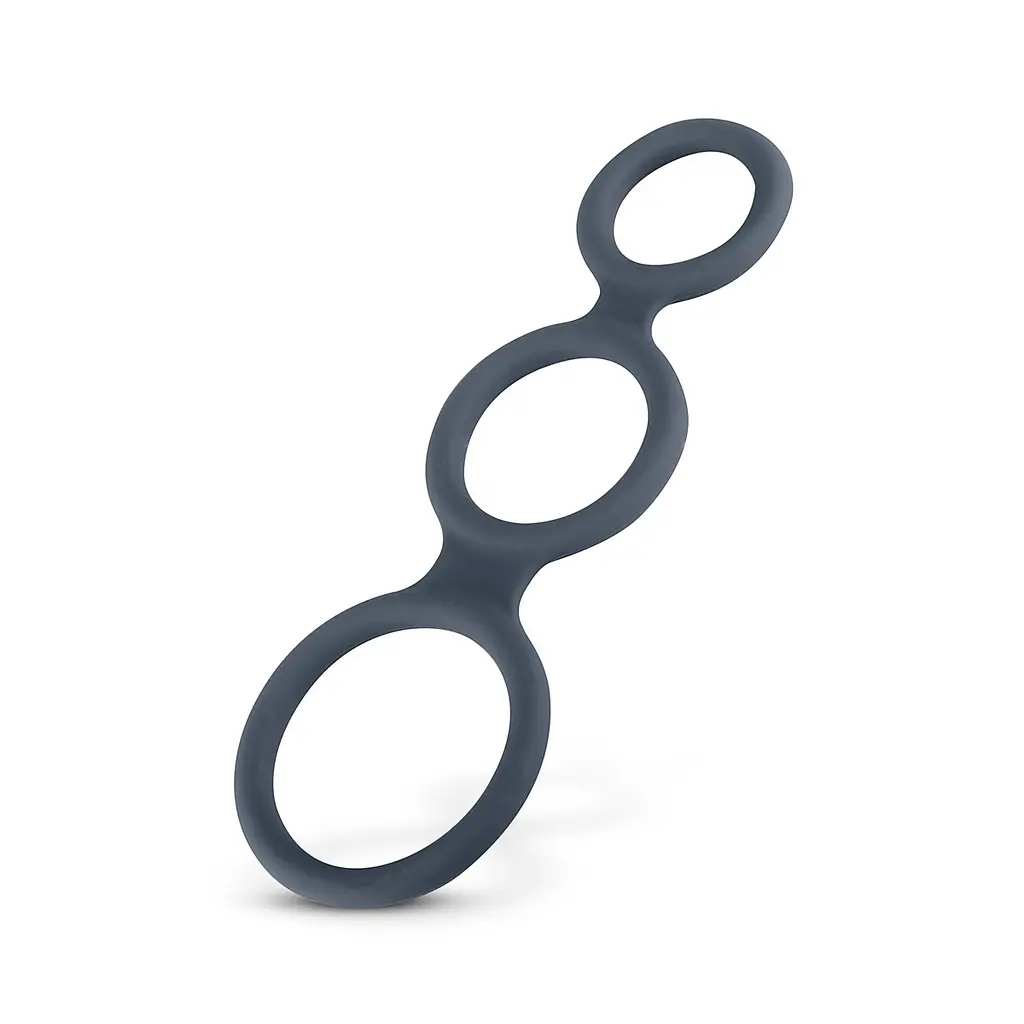 Потрійне ерекційне кільце Boners Triple Cock Ring (сірий) - фото 3
