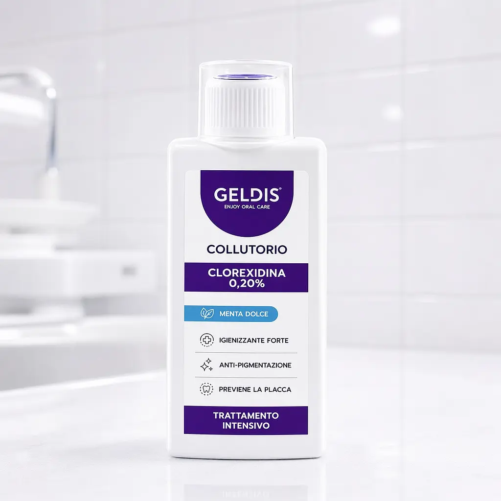 Ополіскувач для ротової порожнини Geldis з хлоргексидином 0,20% для ясен і профілактики карієсу ніжна м'ята 1000 мл