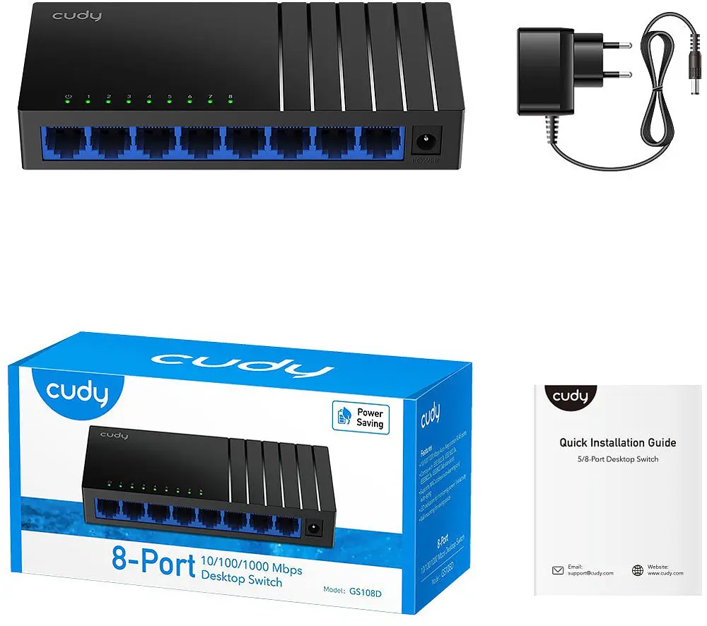Комутатор Cudy GS108D, 8 портовий Gigabit Desktop Switch - фото 3
