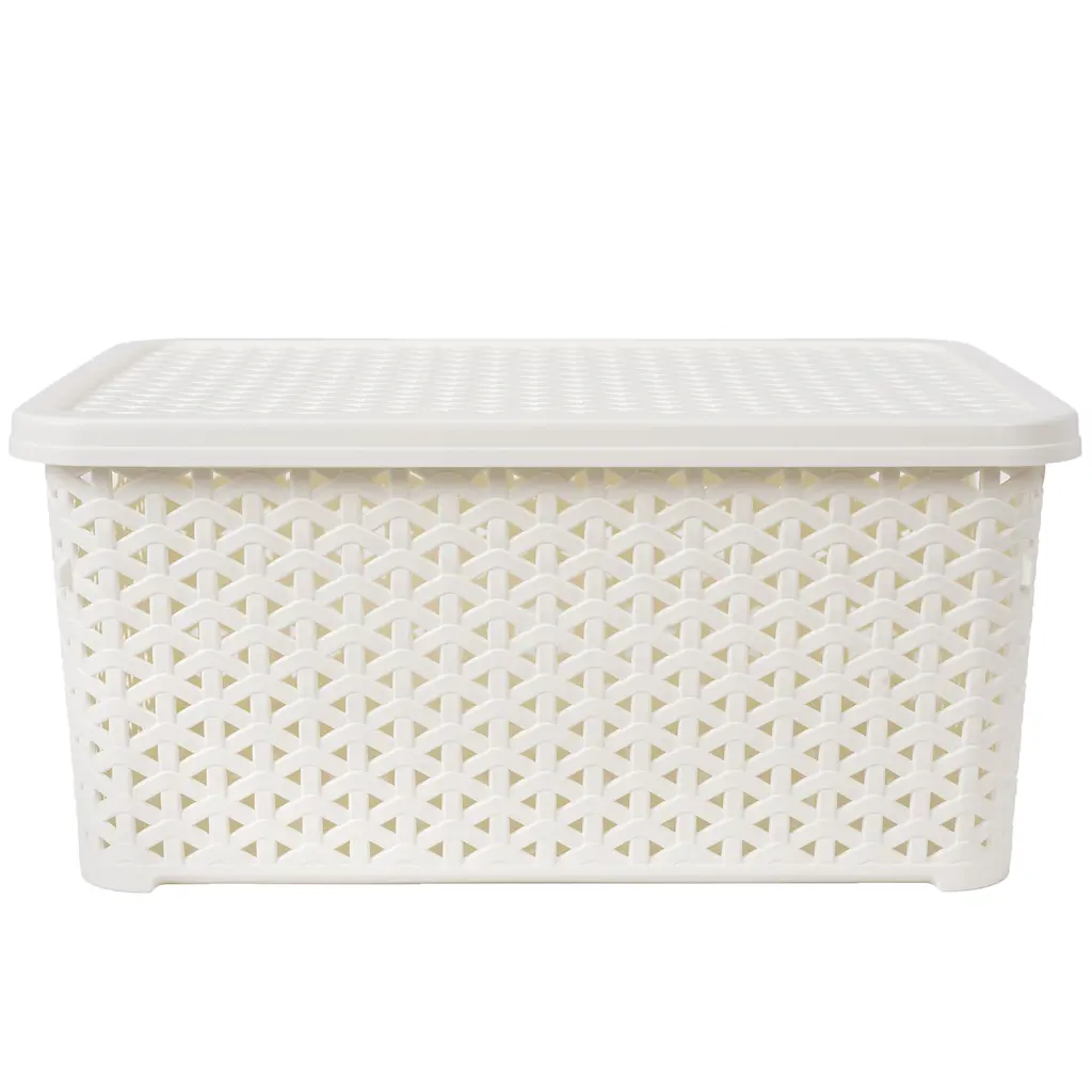 Кошик Diomedea з кришкою 34.5x24.5x15.5 см 10 л молочний (К13-010)  - фото 2