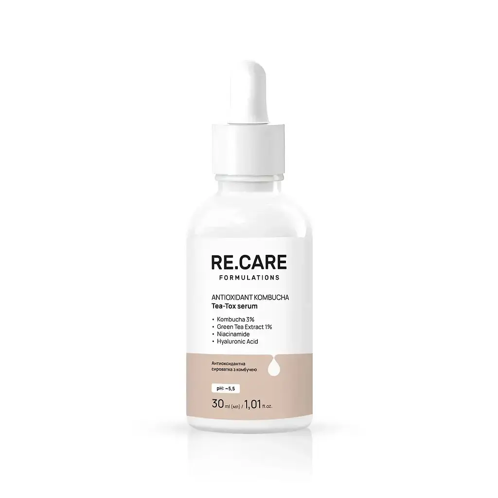 Антиоксидантна сироватка для обличчя з комбучею Re.Care Antioxidant Kombucha Tea Tox Serum, 30 мл - фото 2