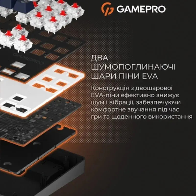 Клавіатура GamePro Genesis Metallic MK110B Outemu Red Switch USB UA Black (MK110B) - фото 10