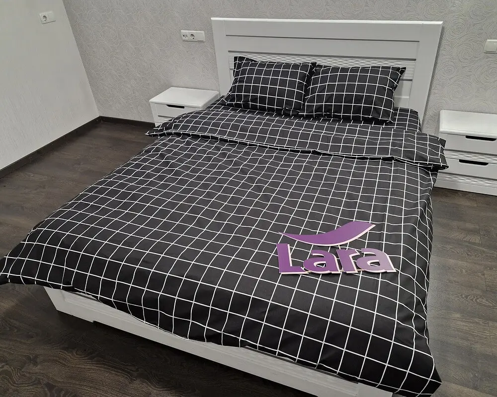 Постільна білизна LARA бязь d11358e160 з простирадлом на резинці 160х200х25 євро 200х220 см - фото 3