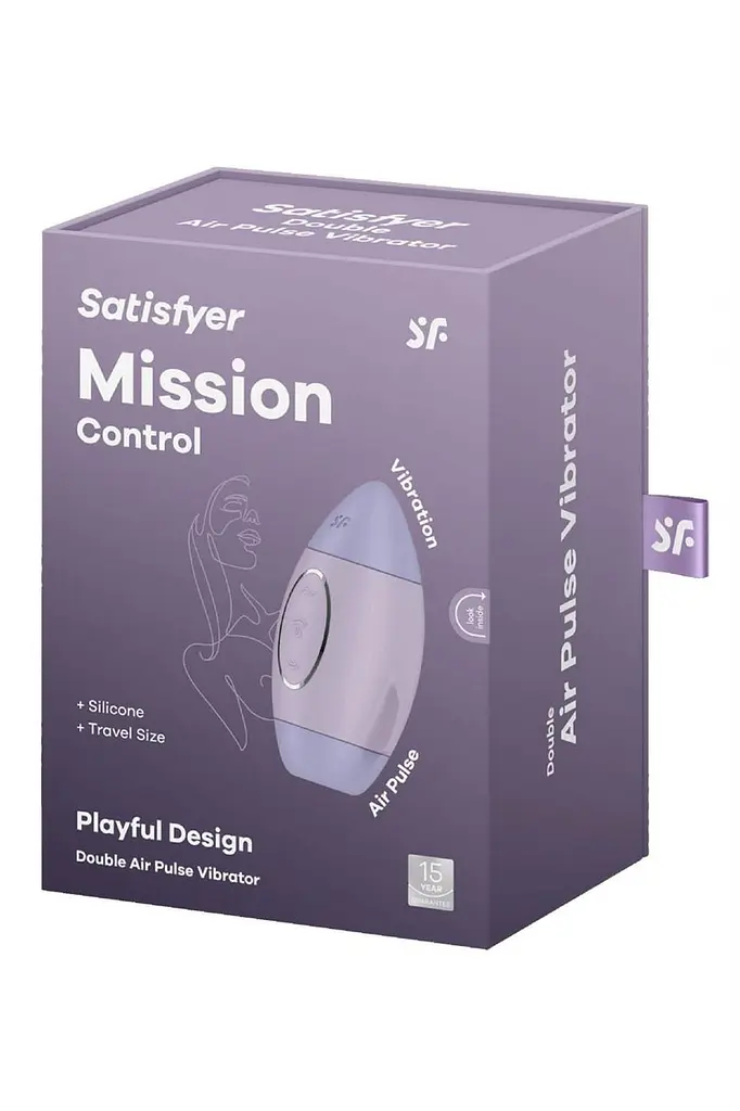 Вакуумный стимулятор клитора с вибрацией Satisfyer Mission Control фиолетовый - фото 6