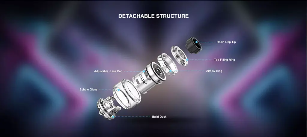 Бак, що обслуговується Vandy Vape Kylin V3 RTA 25mm 6ml Атомайзер Black (18505) - фото 6