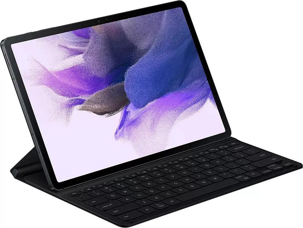 Чохол-клавіатура Samsung Book Cover Keyboard Slim для Galaxy Tab S7 FE 12.4 (T730/T733/T735/T736) / Tab S7+ 12.4 (T970/T795/T976) / Tab S8+ 12.4 (X800/X806) Black ENG/UKR OEM (EF-DT730BBRGRU) - фото 2