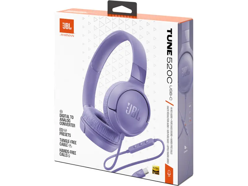 Навушники з мікрофоном JBL Tune 520C USB-C Purple (T520CPUR) - фото 8