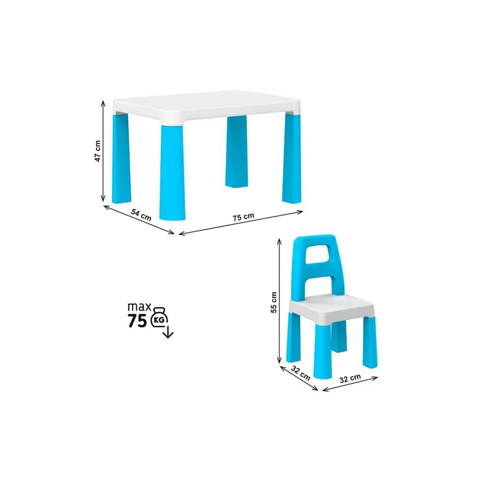Детский стол с двумя стульями 0471TXK бело-синий - фото 2