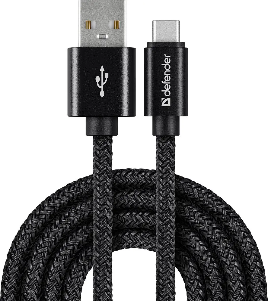 Кабель USB 2.0 AM-Type-CM, 1.0 м, чорний, 09-03T PRO Defender - фото 2