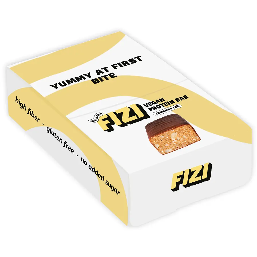 Набір батончик Fizi Protein Cinammon Roll протеїновий у шоколаді 40 г х 10 шт. шоу-бокс - фото 3
