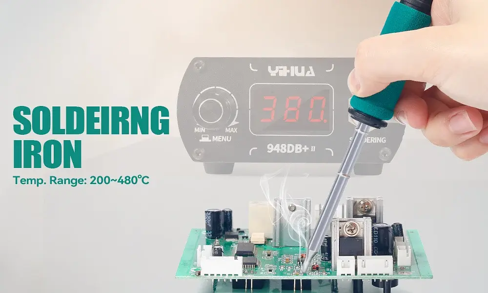 Паяльна станція Yihua 948DB+ II Точне регулювання температури / з жалом T12 / 200-480°C / 3 канали пам'яті / 75 Вт (19453) - фото 7