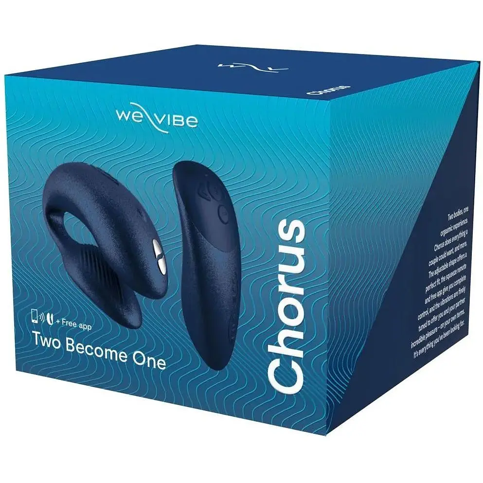 Смарт-вібратор для пар We-Vibe Chorus Cosmic Blue сенсорне керування вібраціями стисненням пульта - фото 9