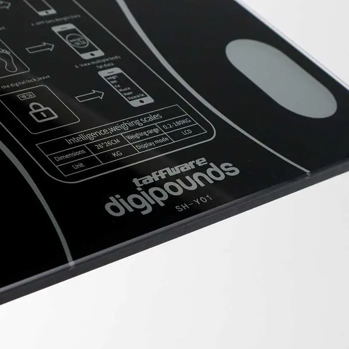 Розумні підлогові Smart ваги Taffware Digipounds Digital Scale з батарейками LED-дисплей Bluetooth 180 кг Чорний - фото 3