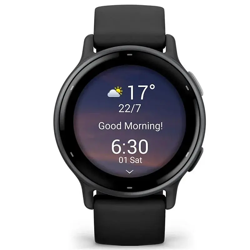 Смарт-годинник Garmin Vivoactive 5 Slate Aluminum Bezel with Black Case and Silicone Band (010-02862-5A) - фото 2