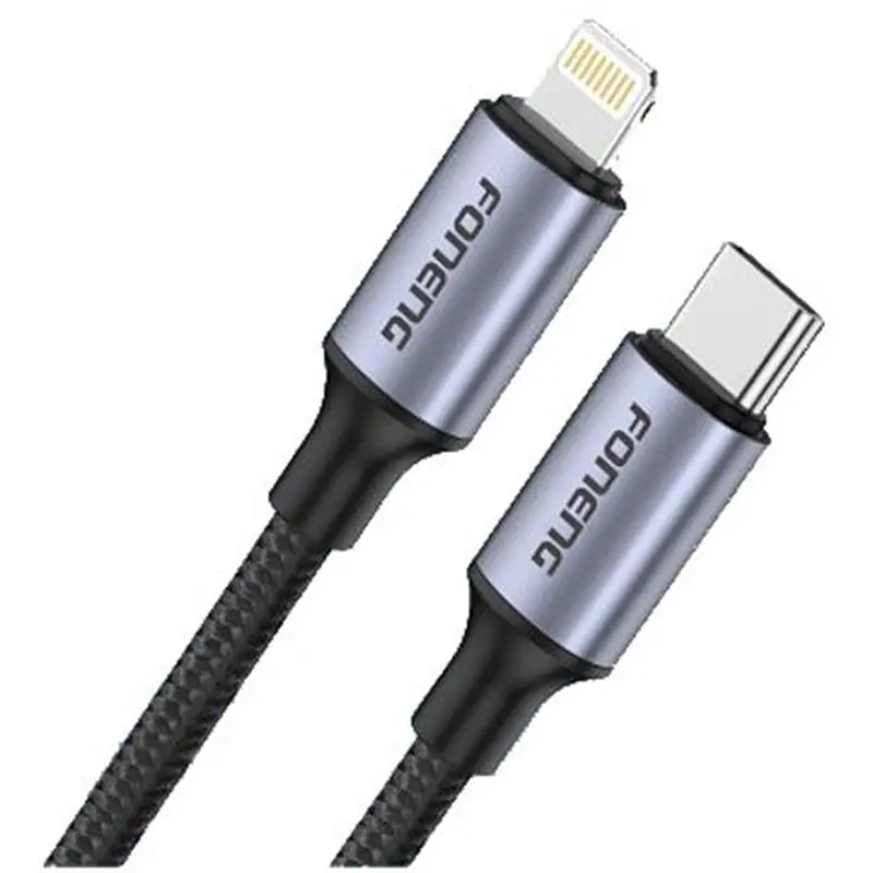 Кабель Foneng X95 Metal Head Braided Cable USB-C - Lightning (M/M) PD20W, 1.2 м, Black (X95-CA-TCIP) - фото 3