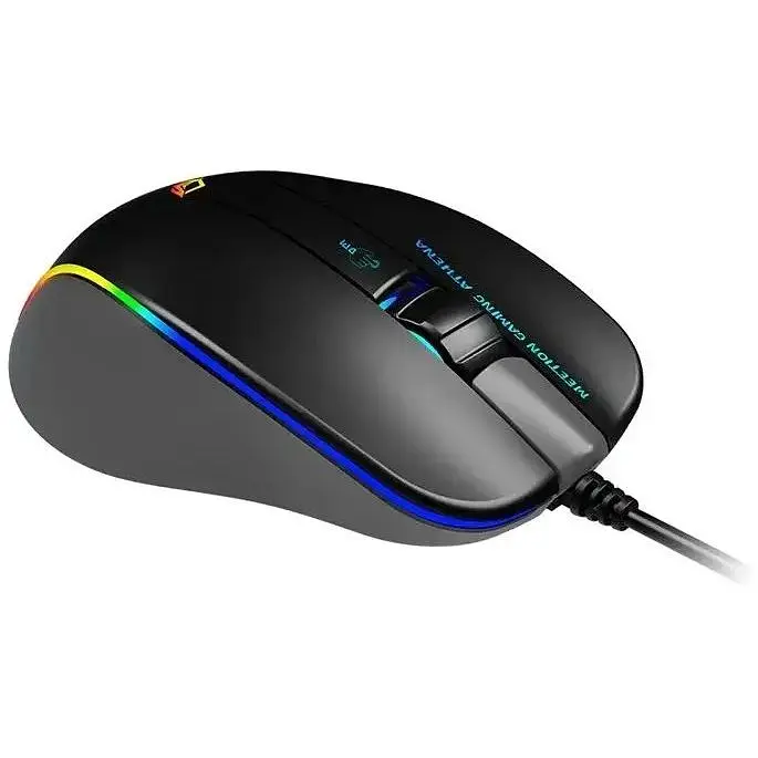 Компьютерная мышь Mееtion GM23_2023 игровая оптическая проводная 12800 DPI 7 кнопок RGB подсветка черная - фото 4
