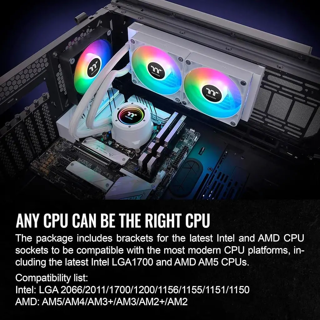 СВО Thermaltake TH240 V2 ARGB Sync Snow Edition (CL-W364-PL12SW-A) - фото 7