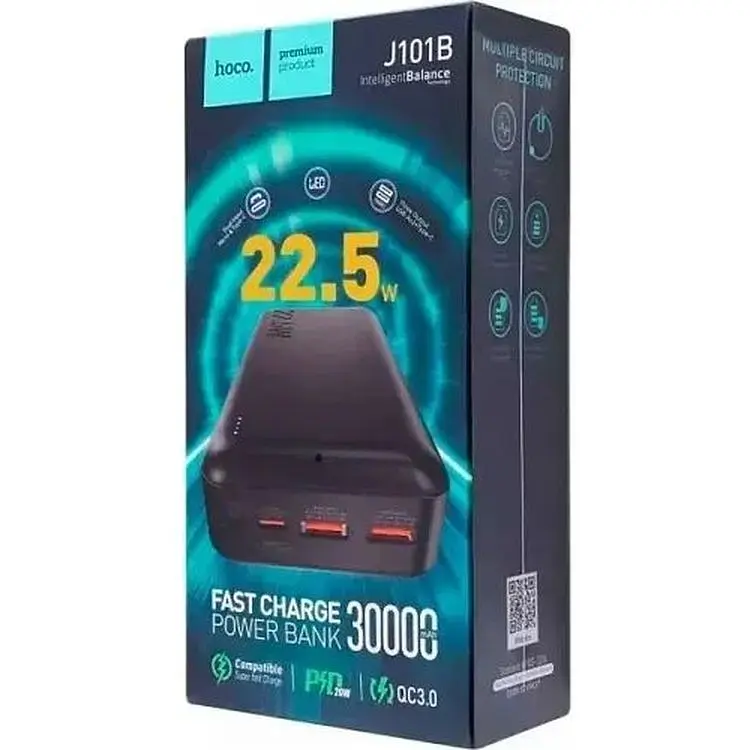 Портативна батарея Hoco J101B Astute 22.5 W 30000 mAh Black - фото 4