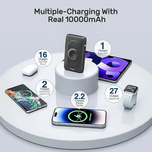 Портативное зарядное устройство Genmifly 10000 mAh магнитное - фото 4