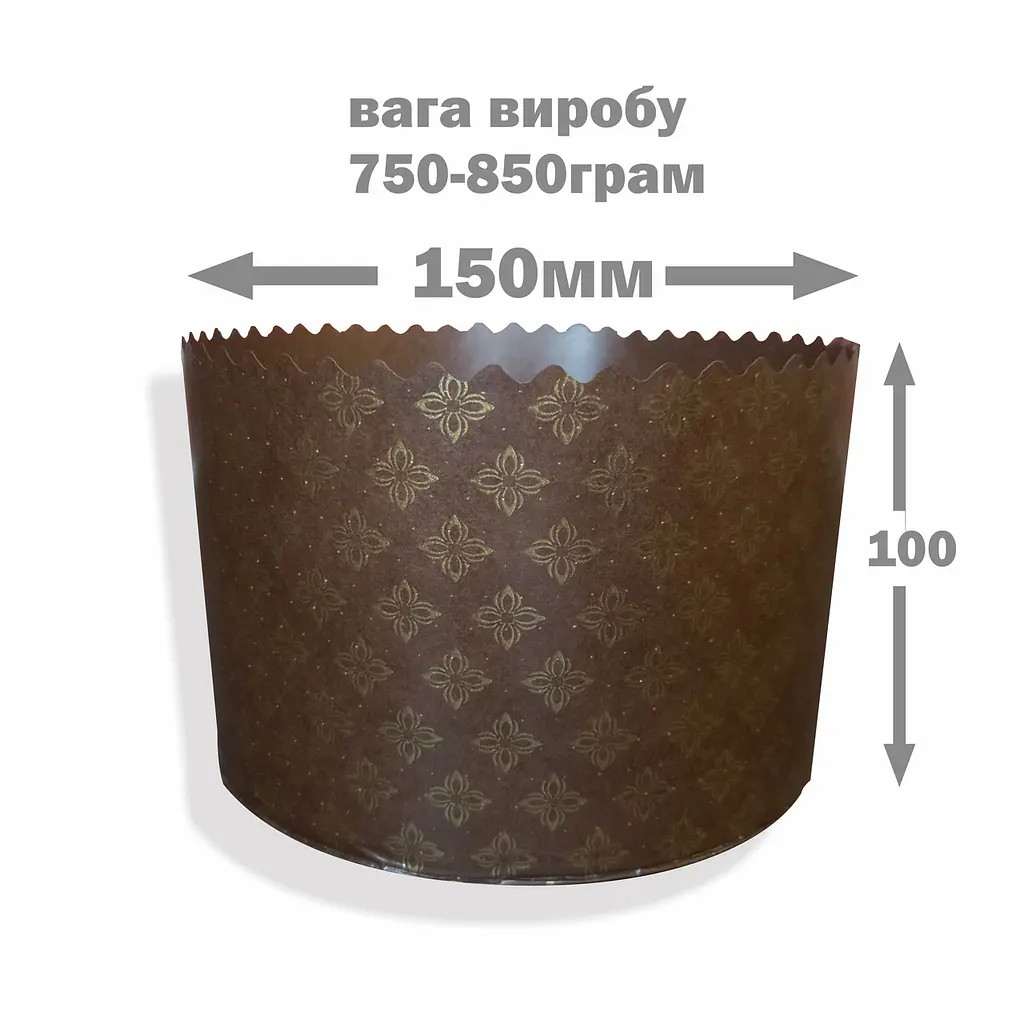 Паперова форма для випікання пасок Італійський візерунок 750 г 150х100 мм 50 шт. (68132687З) - фото 4