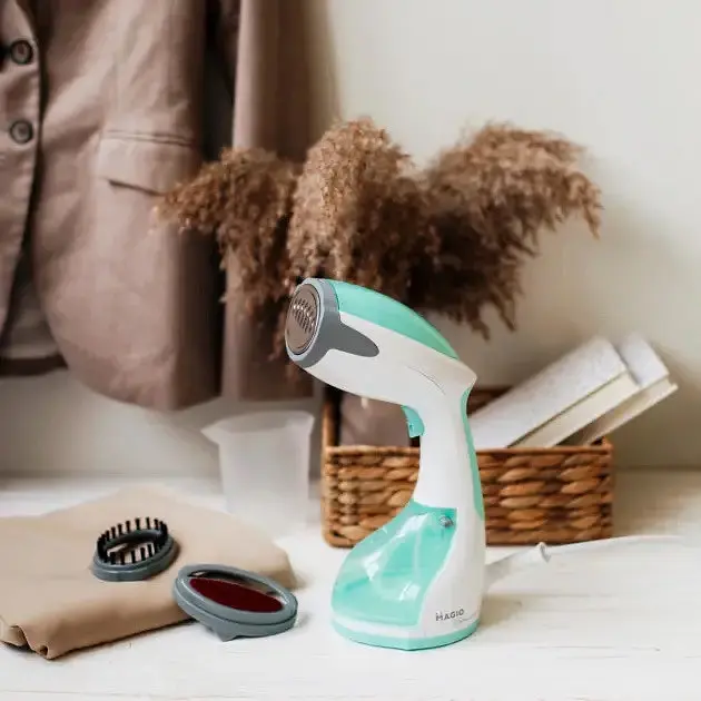 Ручной вертикальный отпариватель Magio MG-326 паровой утюг для одежды 0.26 л 1200 Вт Белый с зеленым - фото 2