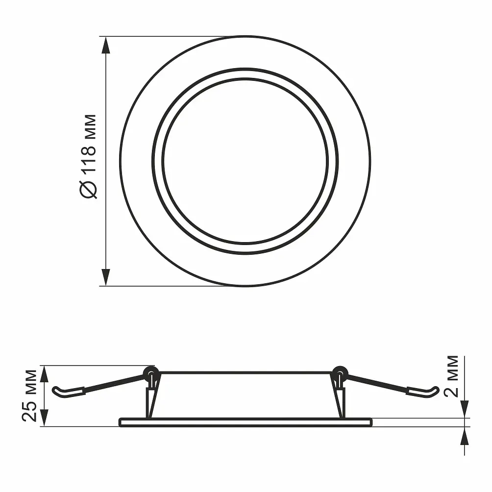 Вбудований світильник Videx LED Back круглий 6W 5000K Black (VL-DLBR-065B) - фото 4