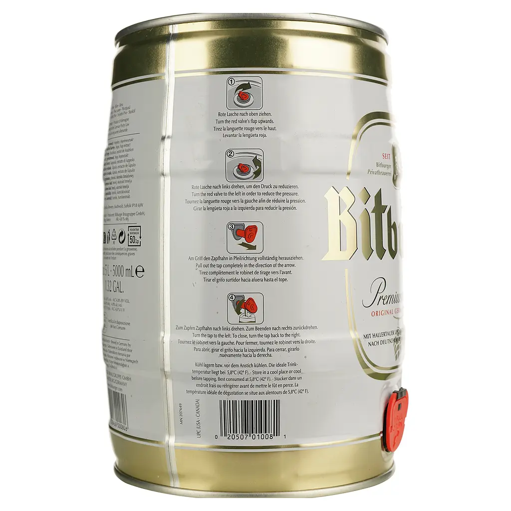 Пиво Bitburger Premium Pils світле 4.8% 5 л - фото 2