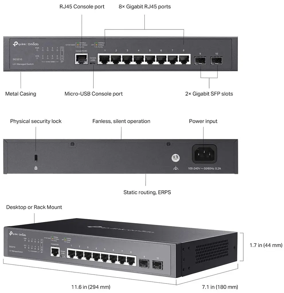 Комутатор TP-Link SG3210 (SG3210) - фото 6
