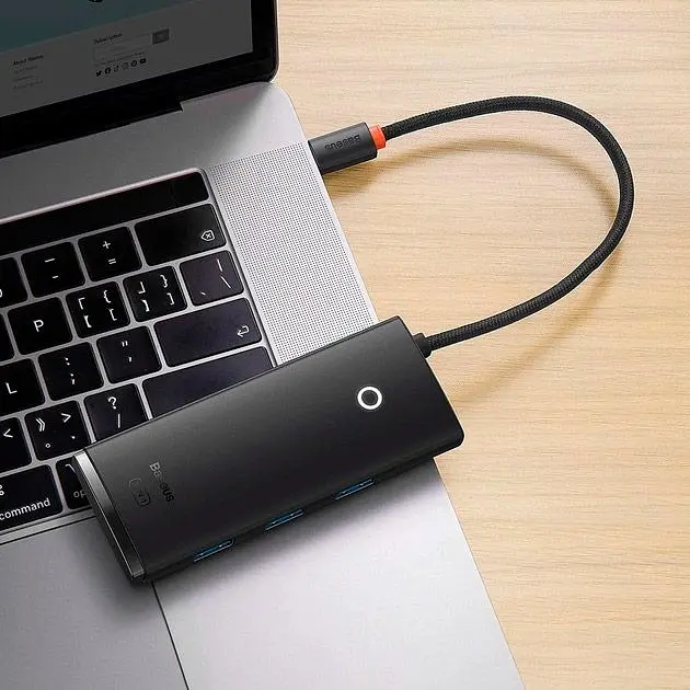 USB-хаб Baseus Lite Series 5-Port Type-C HUB Docking Station Black (WKQX040001) [89299] - фото 8