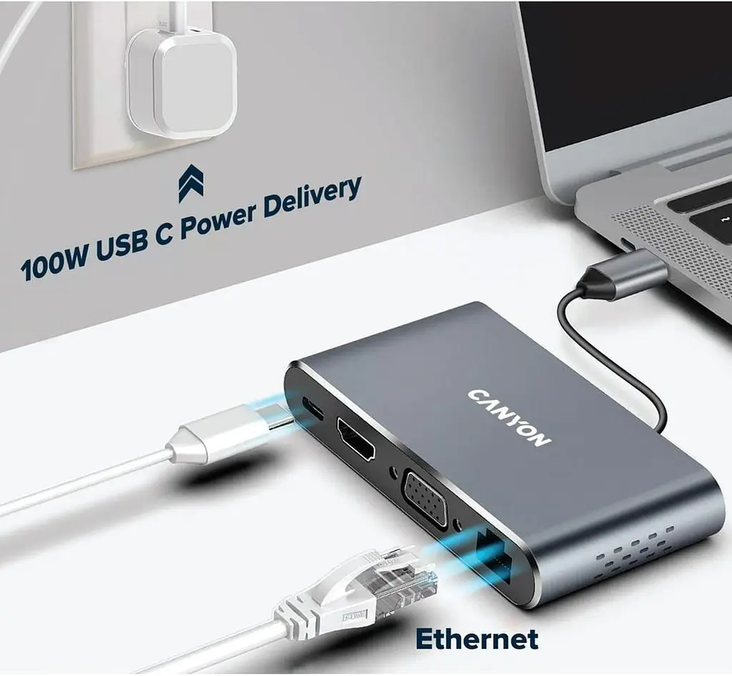 USB-Хаб Canyon 8-in-1 USB-C (CNS-TDS14) - фото 4