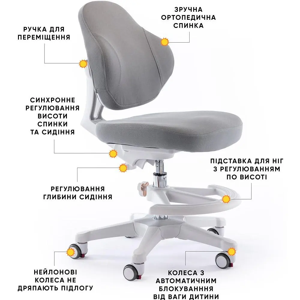 Детское кресло Evo-Kids Mio Classic Grey (Y-405 G) - фото 3