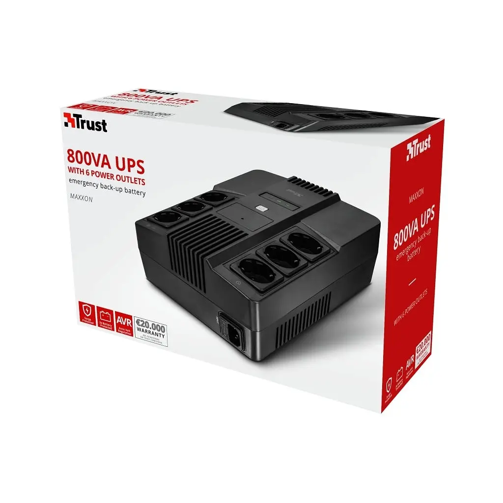 Пристрій безперебійного живлення Trust Maxxon 800VA UPS (23326_TRUST) - фото 4