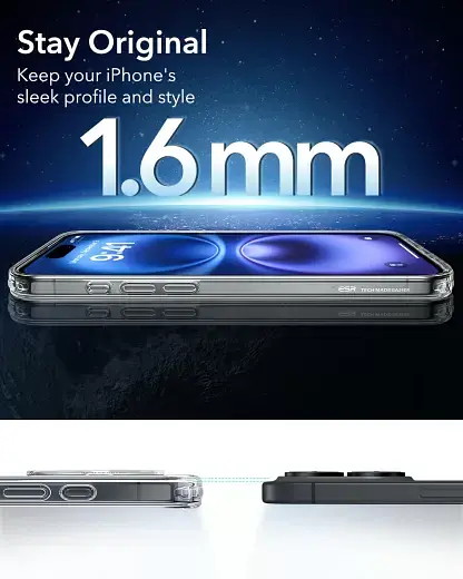 Прозрачный чехол ESR Classic Hybrid Case (HaloLock) Clear для iPhone 16 Plus (1A7680102) - фото 7
