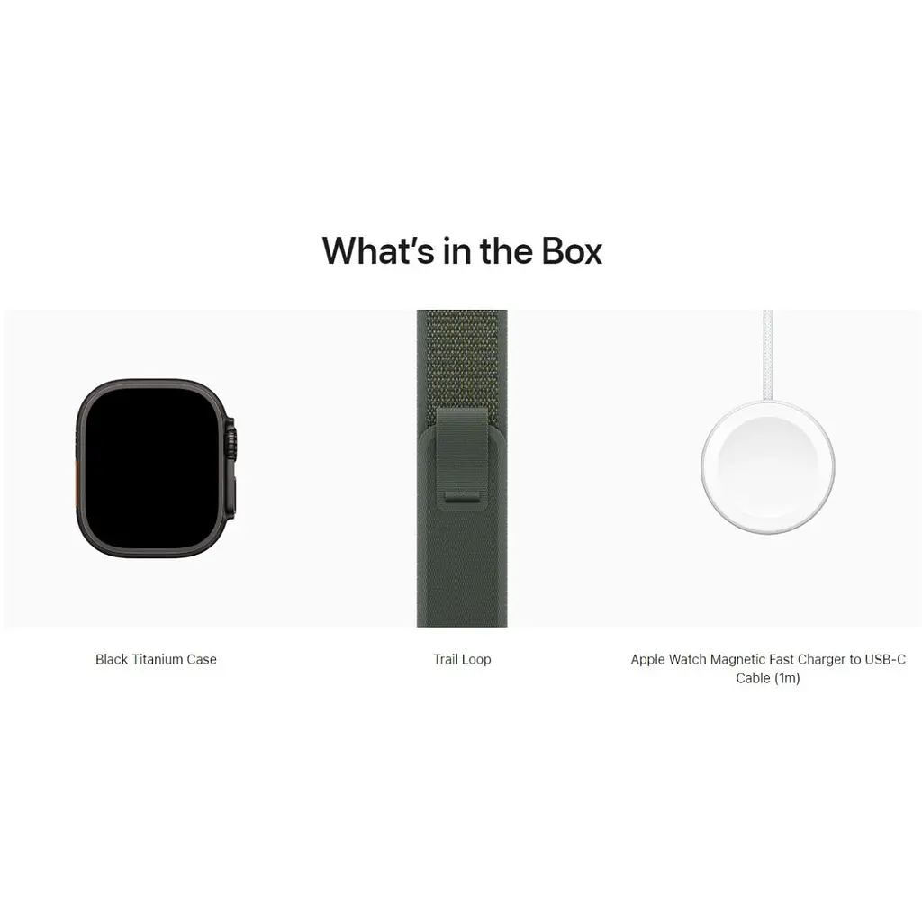 Смарт-часы Apple Watch Ultra 2 49mm Black Titanium Case with Green Trail Loop S/M (MYTJ3+MYQ33) [114886] - фото 4