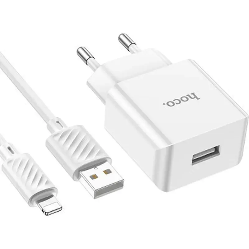 Зарядний пристрій HOCO C106A charger set(iP) White (6931474783899) - фото 5