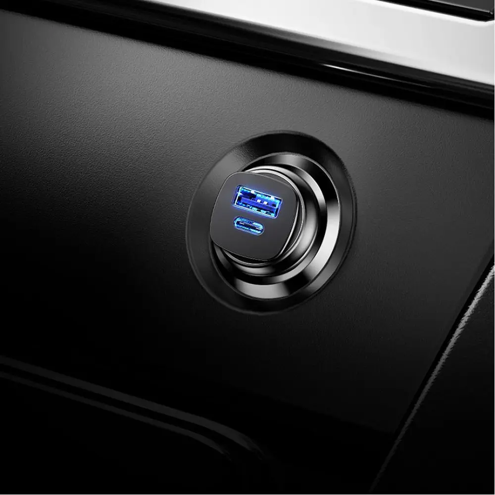 АЗП Baseus Square Metal 30W (Type-C + USB) - фото 6