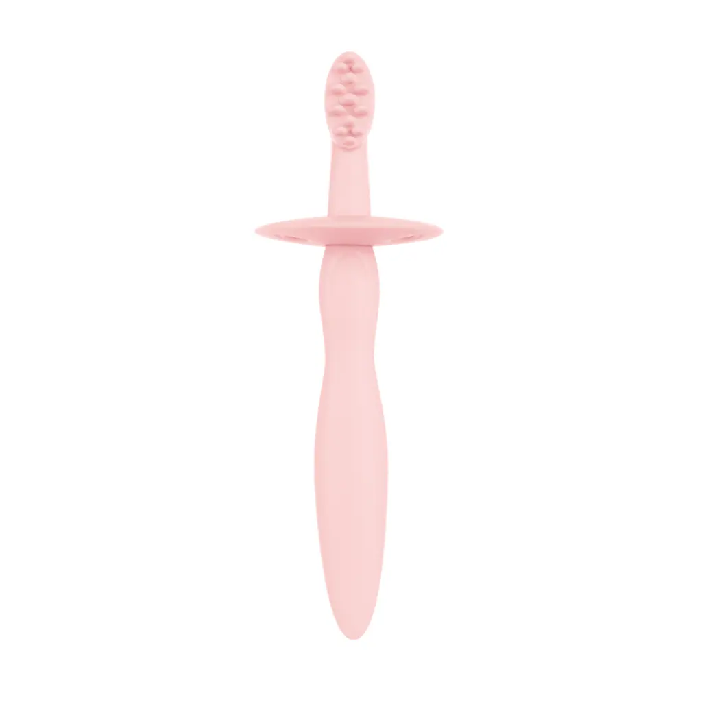 Силіконова щітка для зубів Canpol babies з обмежувачем рожева (51/500_blu) - фото 2