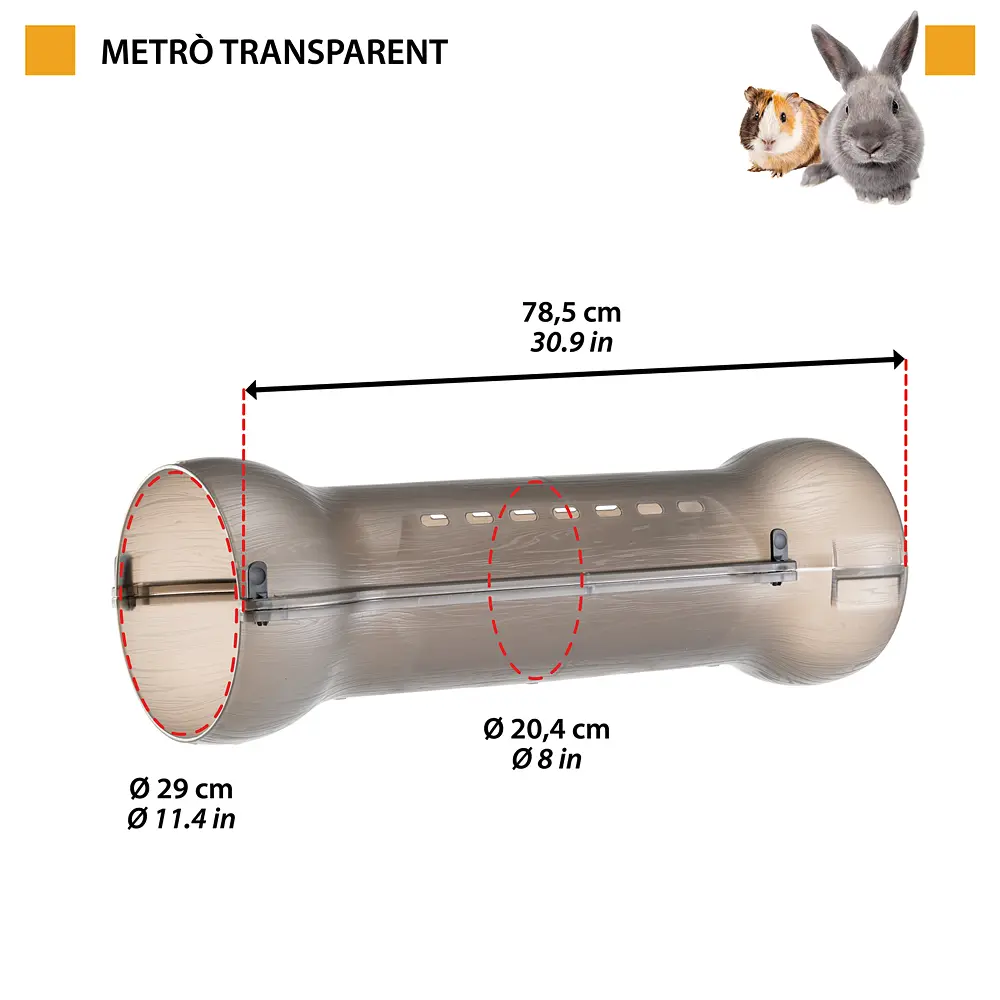 Модульний тунель для кроликів та дрібних тварин Ferplast Metro' Tunnel Transparent - фото 2